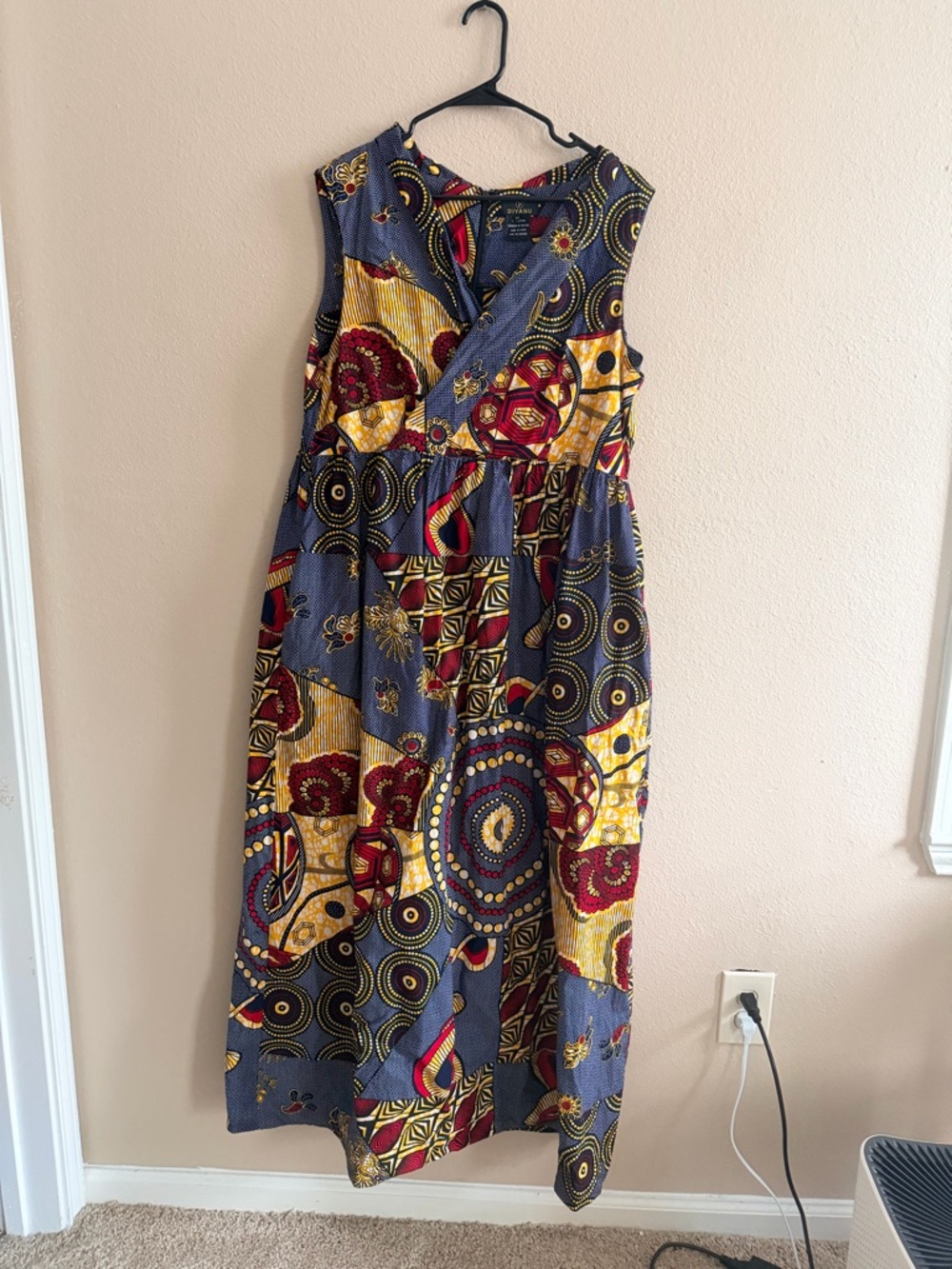 D’iyanu African Pattern Sleeveless Maxi Cotton Dress